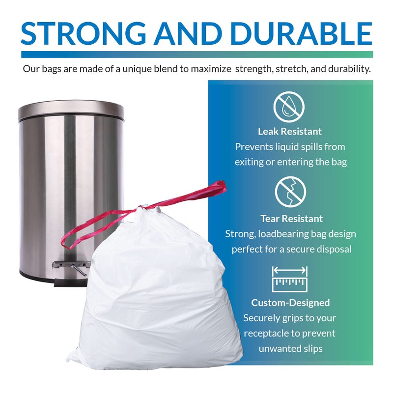 Reli. 6-10 Gallon Trash Bags Drawstring | 250 Count | 22"x23" | 6, 8, 10 Gallon Drawstring Garbage Bags | White Trash Can Liners | Small - Medium - Image 2